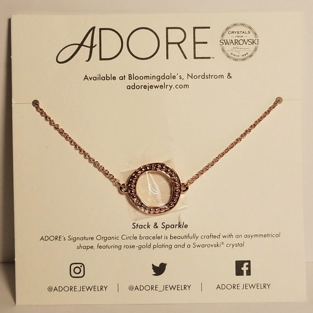 Adore Rose Gold Tone Organic Circle Bracelet
